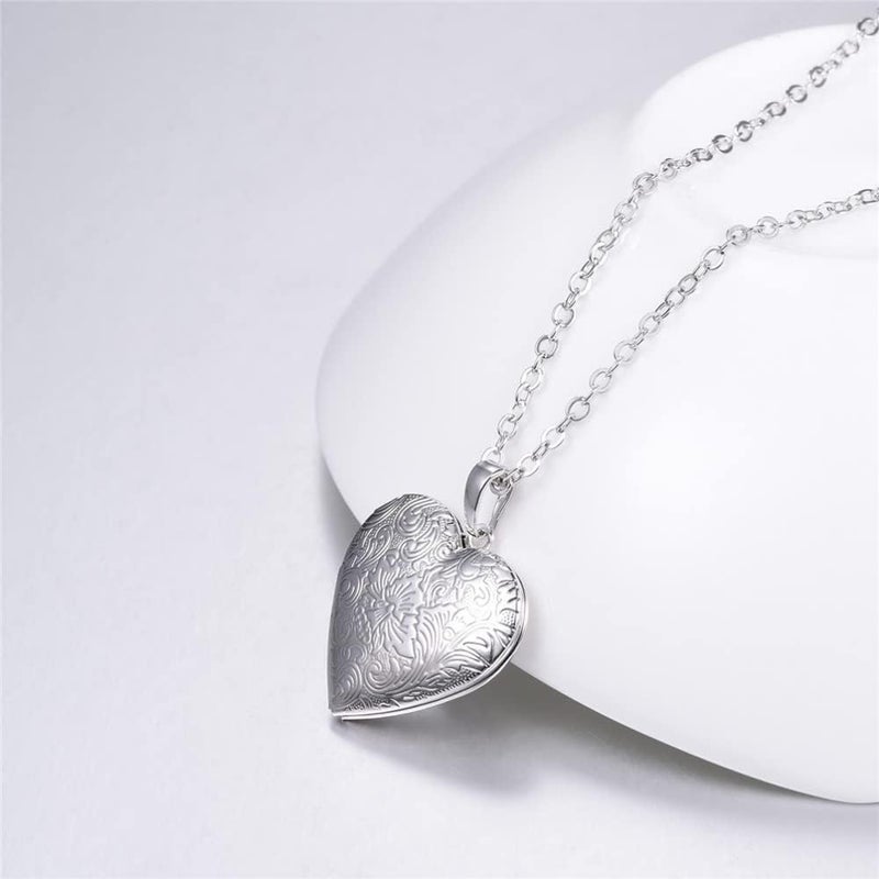 Weenkeey 2 Pcs Locket Necklace that Holds Pictures Stainless Steel Locket Pendant Necklace Memory Photo Pendant Necklace for Women Girls - Image 3